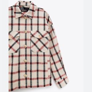 ZARA oversized plaid Italian fabric top